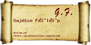 Gajdics Fülöp névjegykártya